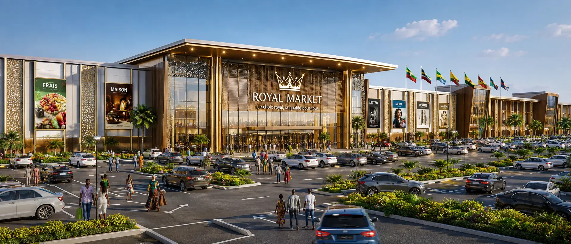 Royal Market — façade du méga hyper marché